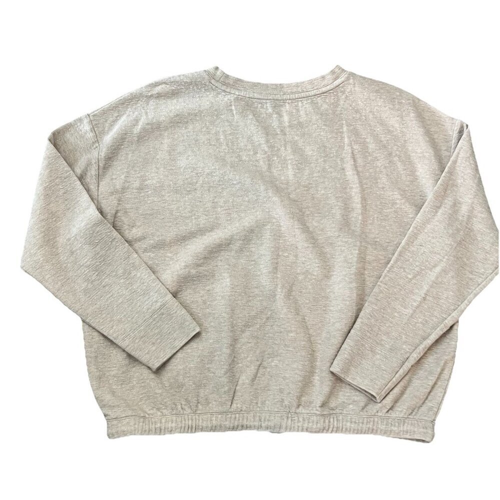 LOU & GREY Women’s Textured Drawstring Crewneck Top Size Large Tab Loungewear - Picture 2 of 5